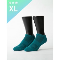 素色美學氣墊船短襪-綠色-XL加大款