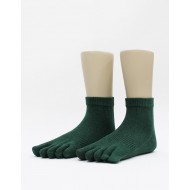 紳士素面五趾短襪-綠色