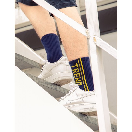 流行先驅運動氣墊襪-藍色