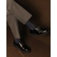 零束縛．線條格紋紳士襪-深藍