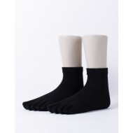 單色環狀五趾短襪-黑色