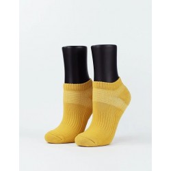 素面輕壓力船短襪-黃色