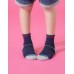 兒童簡約運動氣墊襪-藍色