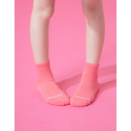 單色運動氣墊襪-桃紅-M