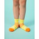 輕壓力網狀運動氣墊襪-黃色