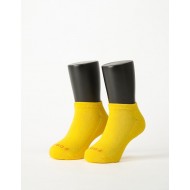 單色運動氣墊船短襪-黃色