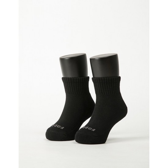 單色運動氣墊襪-黑色