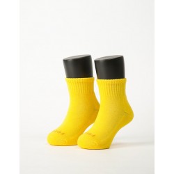 單色運動氣墊襪-黃色