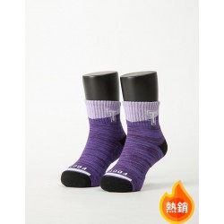 字母撞色花紗氣墊襪-紫色-M