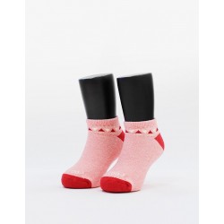 經典圖騰運動氣墊襪-粉紅