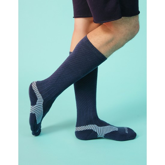 Y系列中統運動機能輕壓力襪 - 藍色