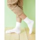 微分子氣墊紳士素面寬口襪-白色