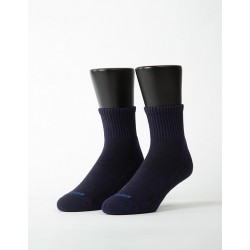 素色美學氣墊運動襪-深藍