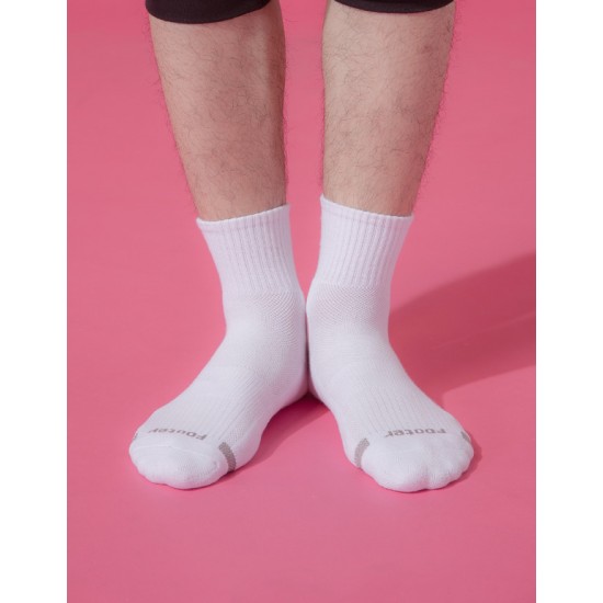 單色運動逆氣流氣墊襪-白色