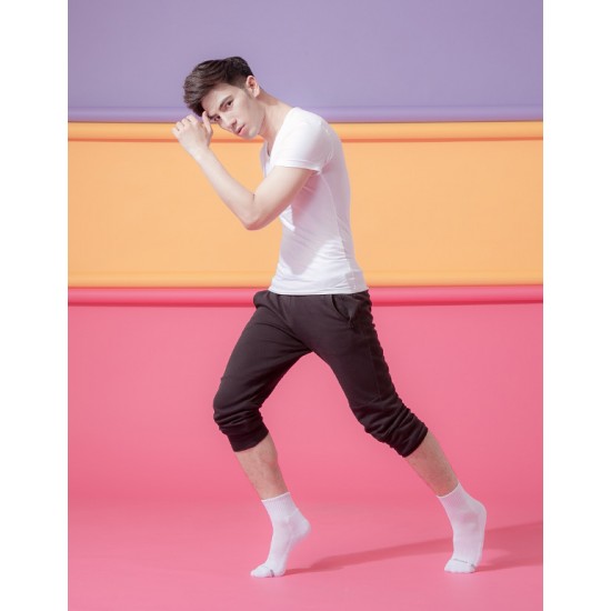 單色運動逆氣流氣墊襪-白色-XL加大款
