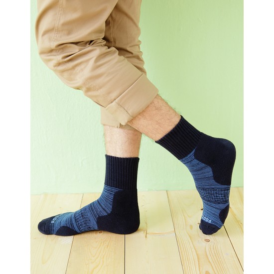 花紗設計款氣墊運動襪-藍色