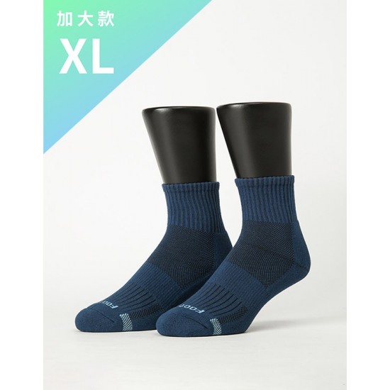 單色運動逆氣流氣墊襪-藍色-XL加大款