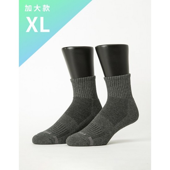 單色運動逆氣流氣墊襪-深灰-XL加大款
