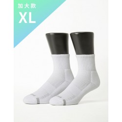 單色運動逆氣流氣墊襪-白色-XL加大款