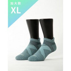 暖陽麻花輕壓力足弓船短襪-淺藍-XL加大款