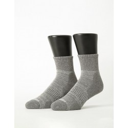 花紗設計款氣墊運動襪-灰色