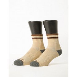 歐式經典雙色氣墊襪-米色