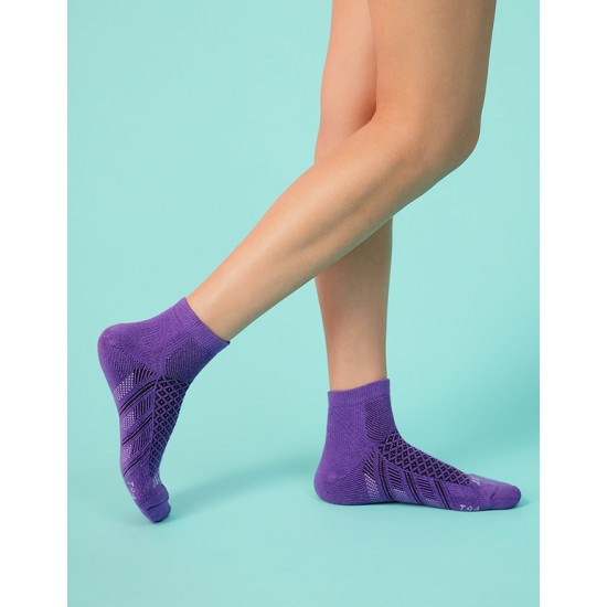 輕壓力氣墊機能襪-紫色