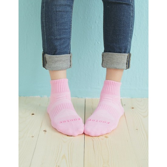 輕壓力單色足弓襪-粉紅色
